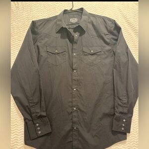 Men's Black Western Shirt XXL